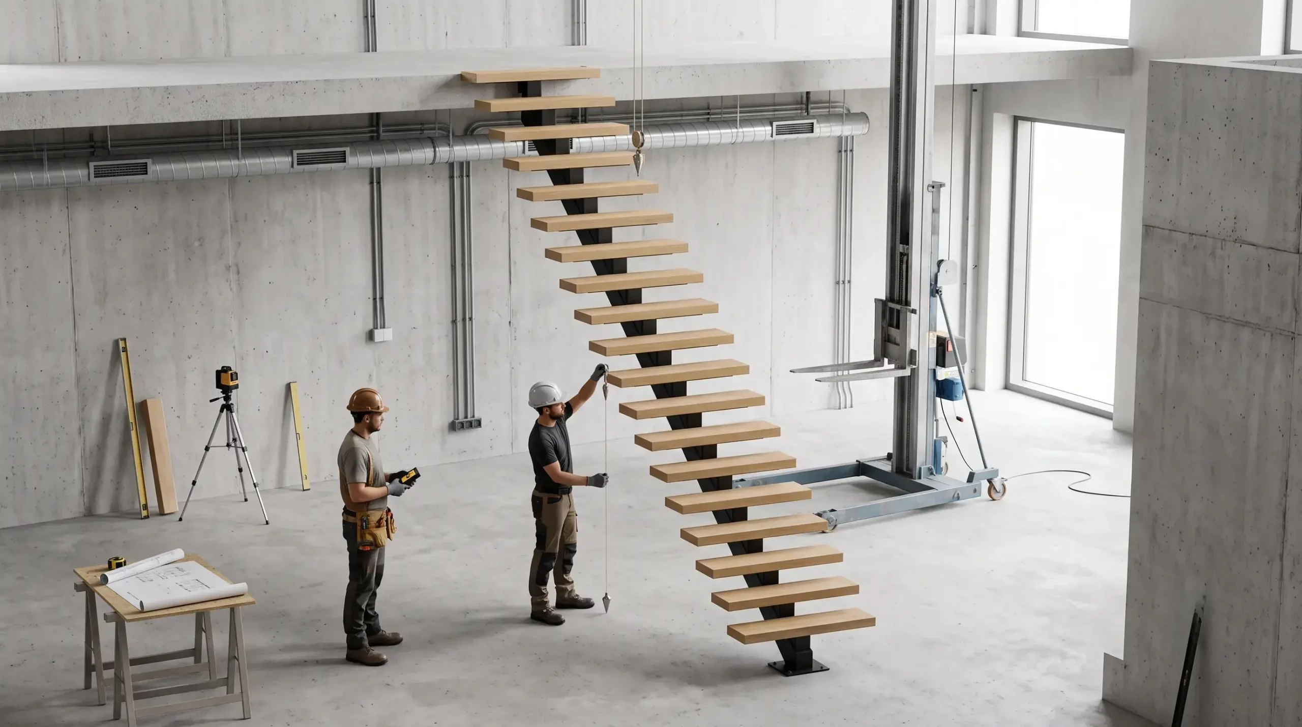 Comment transporter et manutentionner un escalier droit en acier déjà fabriqué ?